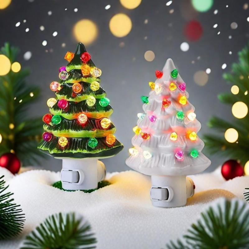 Christmas Tree Shaped Night Light, 1 Count Decorative Light with On off Switch, Home Bedroom Living Room Decorative Light, Christmas Gifts