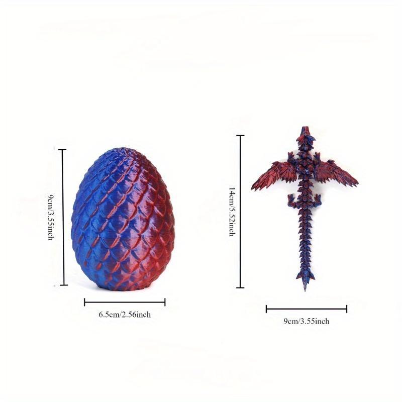 3D Printed Dragon Egg & Dragon Figurine, 1 Count Creative Home Decor Ornament, Home Decor Supplies for Living Room Bedroom Office Bookshelf