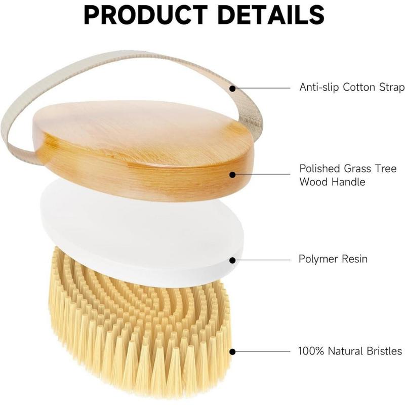 Dry Brushing Body Brush, Exfoliating Body Scrubbers, Natural Bristles for Dry Skin, Improve Circulation, Stop Ingrown Hairs, Reduce Acne and Cellulite(Creative Life Pavilion) Accessories