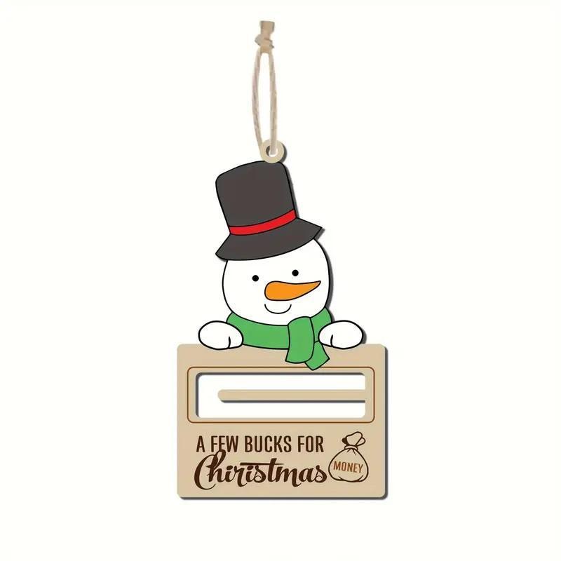 Wooden Christmas Money Holder, 1 Count 5 Counts Cute Cartoon Christmas Tree Hanging Decorations for Money Holder, Festive & Party Supplies for Home & Office Decor