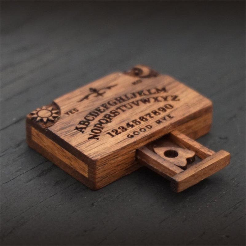 Wooden Ouija Board, 1 Count Mini Ouija Board with Drawer,  Desktop Decoration for Living Room Bedroom Study Room