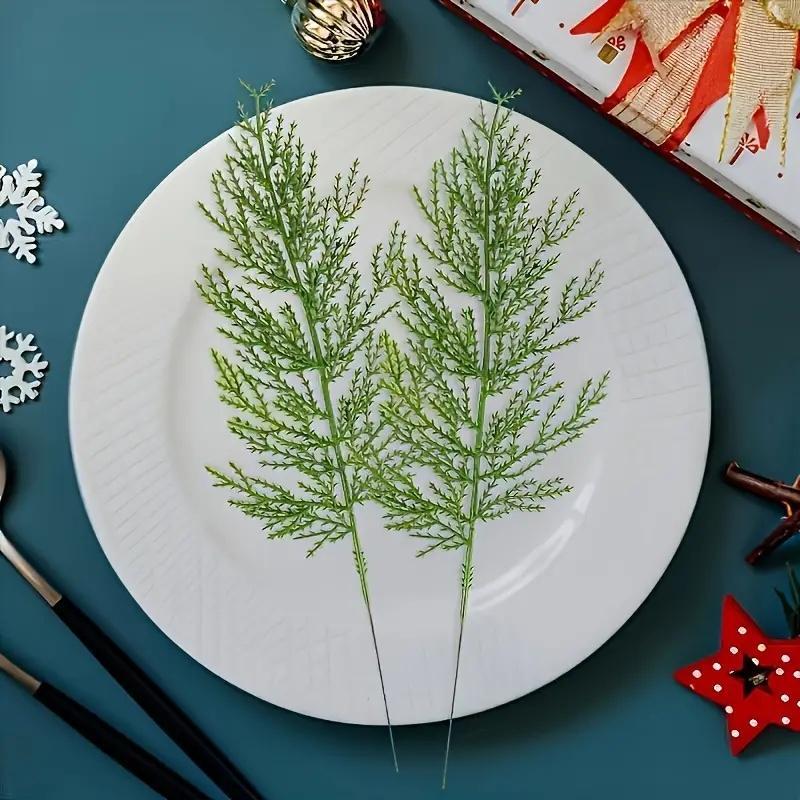 Artificial Pine Leaves, 20pcs set Fake Pine Twigs, DIY Decorative Plant for Home Party Wedding, Home Decor Supplies