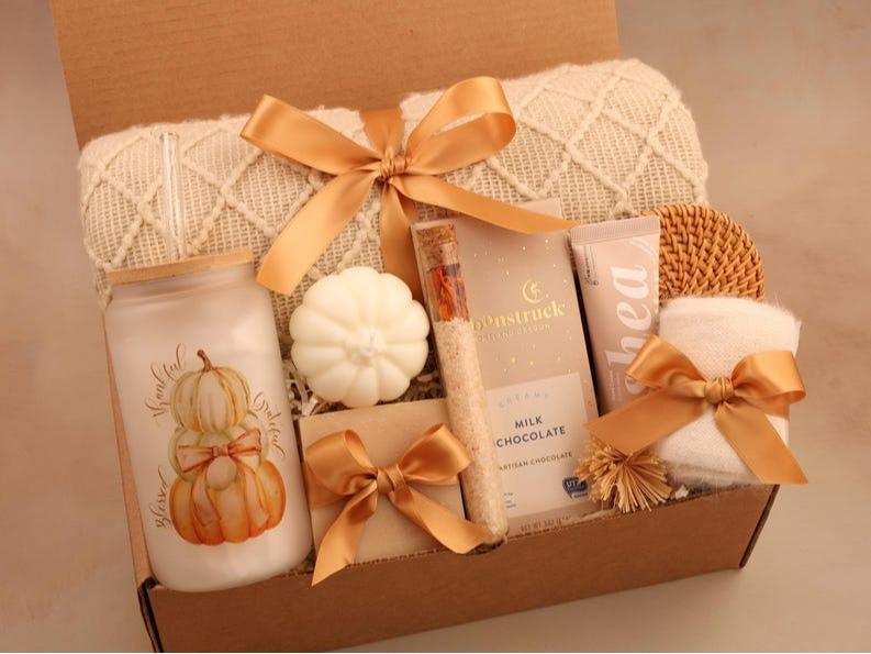 Hug In A Box, Encouragement Gift, Mom Gift Set, Hygee Gift Box, Thinking Of You Box, Cozy Care Package,  Blanket Gift Box