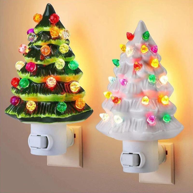 Christmas Tree Shaped Night Light, 1 Count Decorative Light with On off Switch, Home Bedroom Living Room Decorative Light, Christmas Gifts