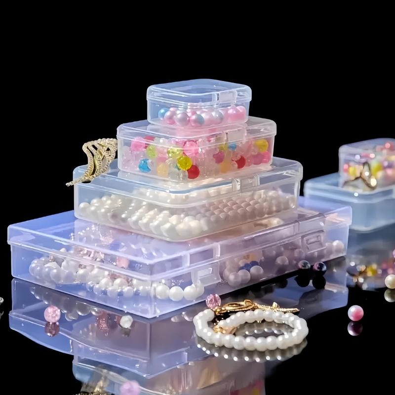 Clear Storage Box with Hinged Lid, 24pcs set Mixed Size Transparent Storage Box, Plastic Containers, Suitable for Small Items and Handmade Projects, Durable Storage Box