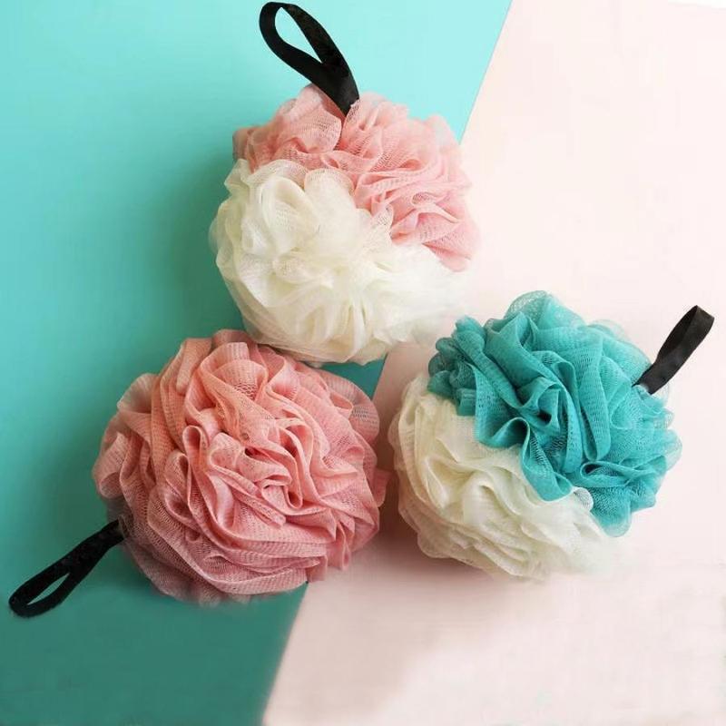 Random Color Bath Foaming Ball, 1 Count Bathroom Scrubbing Ball with Hanging Straps, Exfoliating Mesh Loofah Shower Ball, Bathroom Accessories