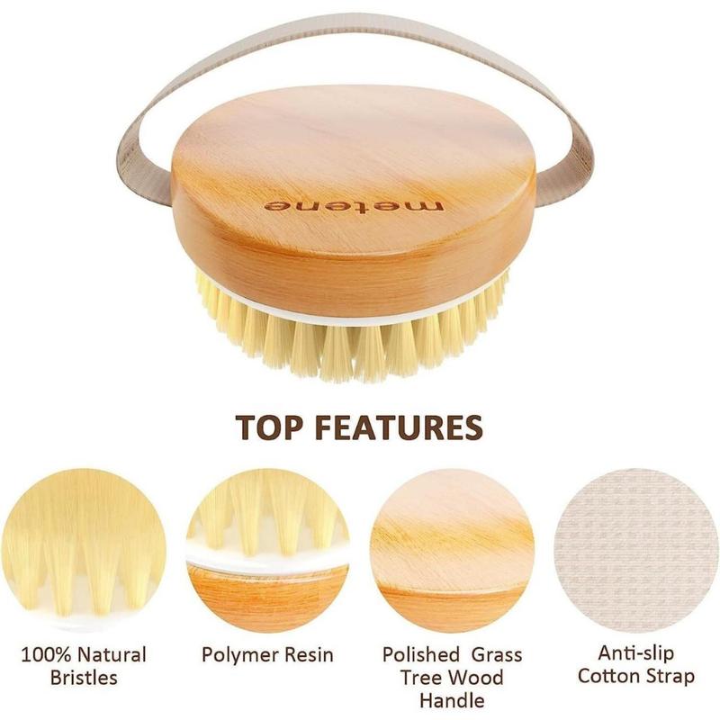 Dry Brushing Body Brush, Exfoliating Body Scrubbers, Natural Bristles for Dry Skin, Improve Circulation, Stop Ingrown Hairs, Reduce Acne and Cellulite(Creative Life Pavilion) Accessories