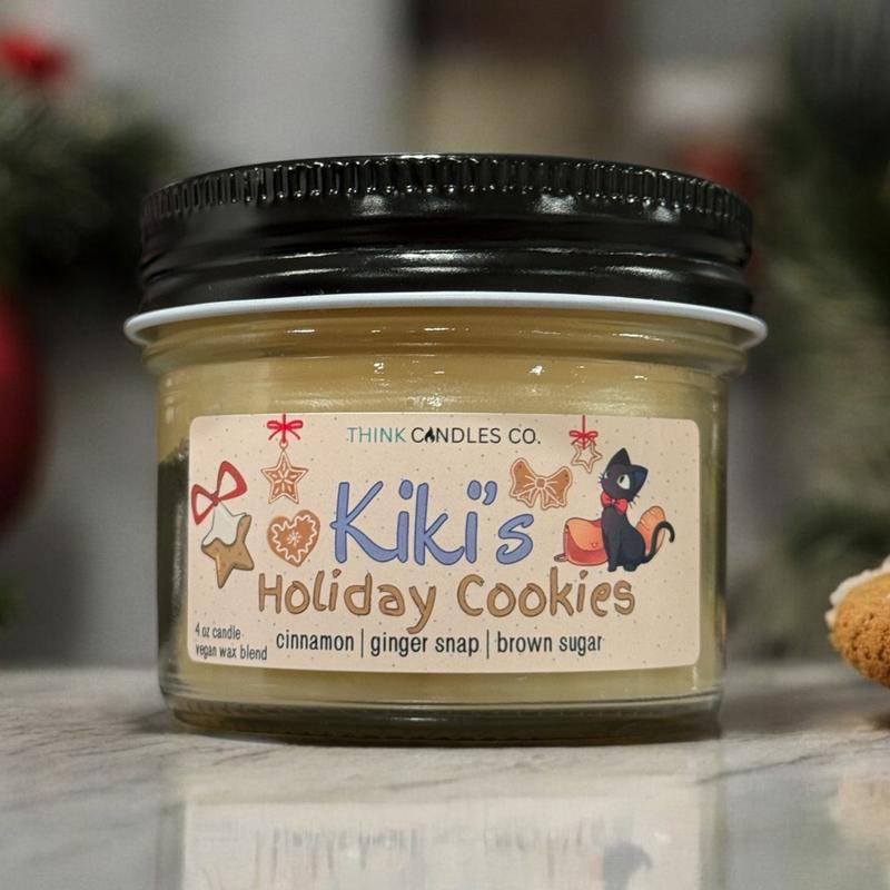 Kiki's Holiday Cookies Candle | Hand Poured Vegan Wax Blend Candle | Holiday Candle | 9 oz, 4 oz, 2 oz Snap Bar