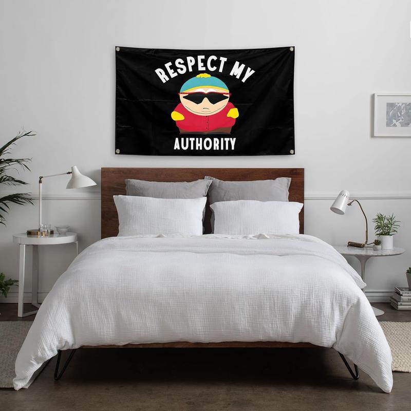 Respect My Authority Flag 3x5Ft Funny Meme Tapestry for Wall Hanging Living Room Bedroom College Dorm Men Cave Decor Banner with 4 Brass Grommets