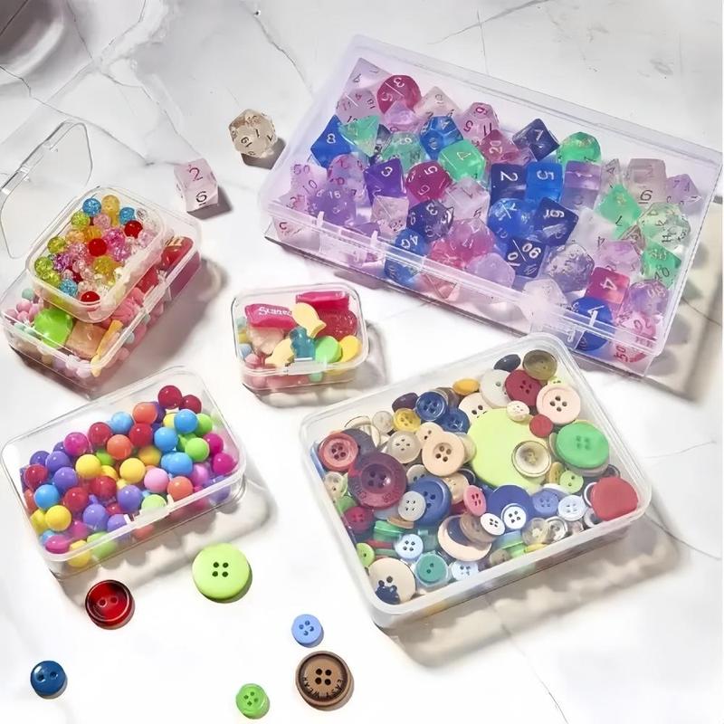 Clear Storage Box with Hinged Lid, 24pcs set Mixed Size Transparent Storage Box, Plastic Containers, Suitable for Small Items and Handmade Projects, Durable Storage Box