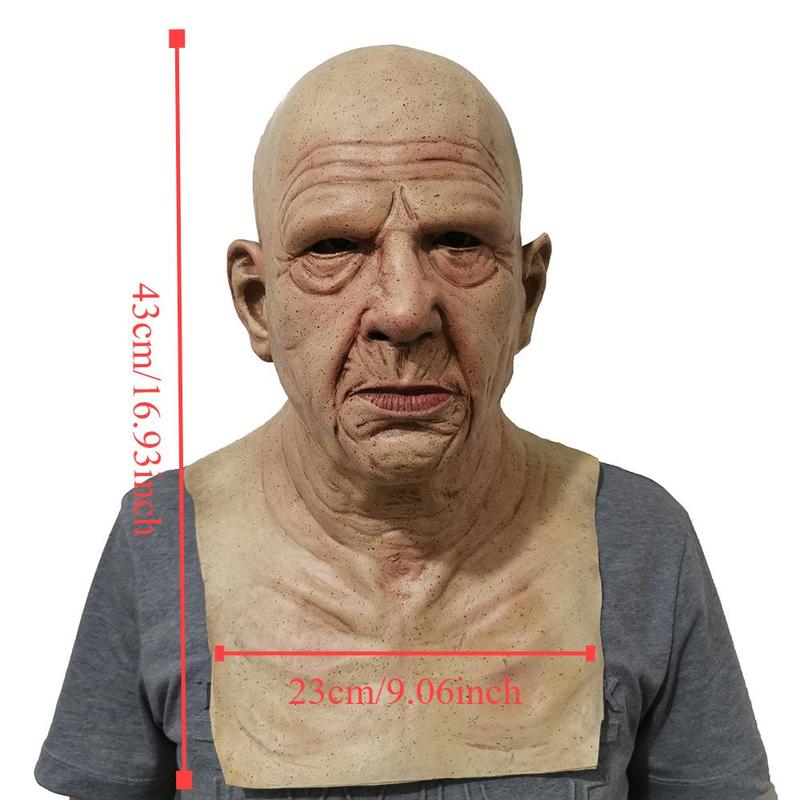 2024 Trendy Outdoor Old Man Mask for Adult, Halloween Realistic Old Guy Halloween Full Head Mask, Funny Costume Party Props for Men & Women, Cosplay Costume Accessories, Boyfriend Gifts