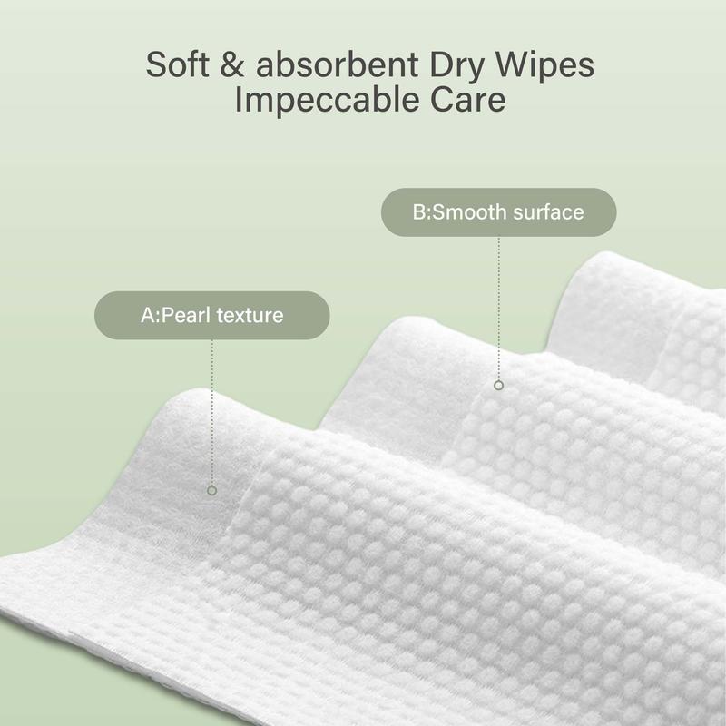 Unifree Clean Towels, Disposable Dry Wipes, Comfort,Ultra Soft Thick, Large 7.9