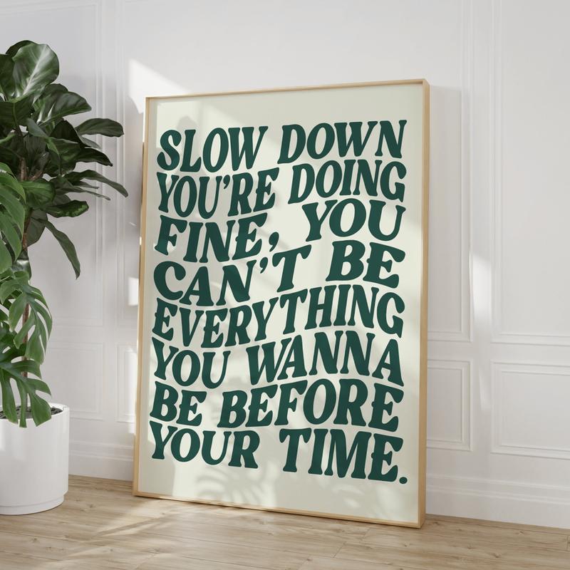 Vienna - Slow Down you Child - Song Lyrics Print - Music Wall Art - Disco Pop Poster - Music Prints, indie music posters Artistic Photo DecorationNoframe