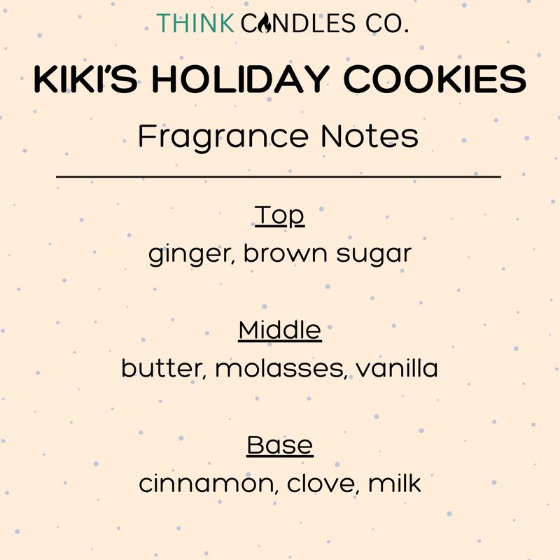 Kiki's Holiday Cookies Candle | Hand Poured Vegan Wax Blend Candle | Holiday Candle | 9 oz, 4 oz, 2 oz Snap Bar