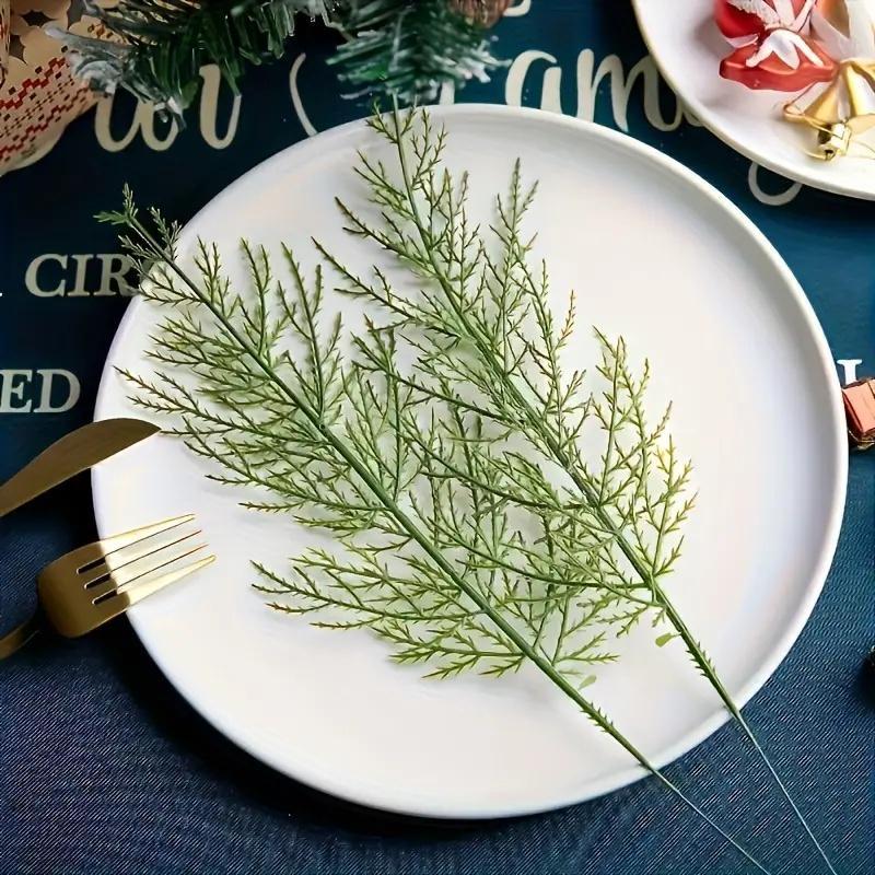 Artificial Pine Leaves, 20pcs set Fake Pine Twigs, DIY Decorative Plant for Home Party Wedding, Home Decor Supplies