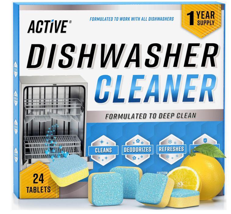 Dishwasher Cleaner And Deodorizer Tablets - 24 Pack Deep Cleaning Descaler Pods for Dish Washer Machine, Heavy Duty, Septic Safe, Natural Remover For Limescale, Calcium, Odor, Smell - 12 Month Supply