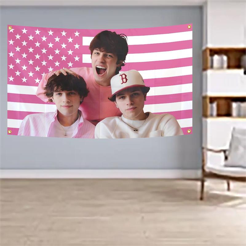 3x5 Feet Sturniolo Triplet Pink Tapestry American Flag - for College Dorm Rooms Sign, Funny Room Decor Polyester Banner Gifts for Outdoor Indoor Party Decorations