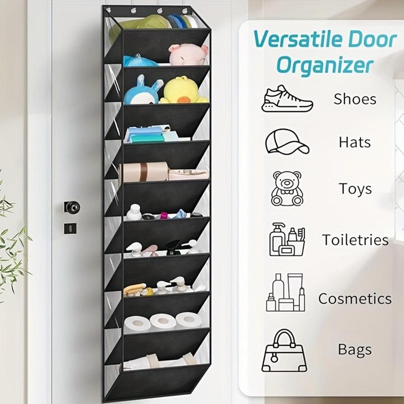 10 Tier Over The Door Shoe Organizer, 1 Count Deep Pockets Large Hanging Shoe Storage Bag, Shoe Holder Hanger for Sneakers Boots