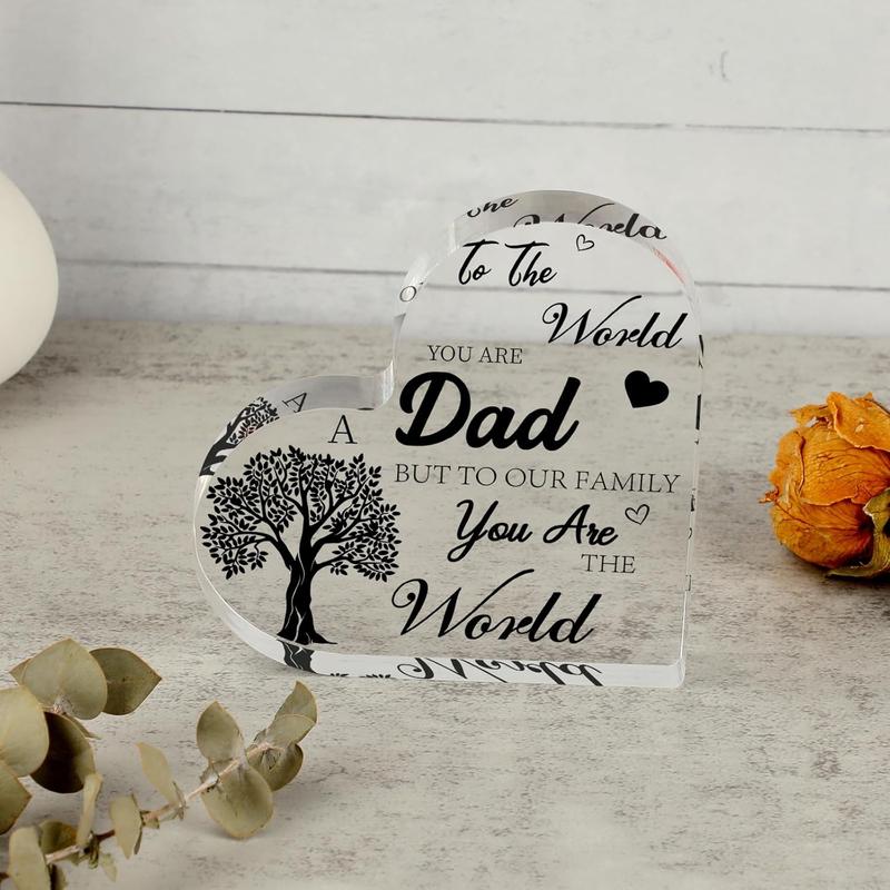 Gifts for Dads Birthday, Dad Gifts from Daughter Son,  Heart Plaque Dad Birthday Gifts Ideas, Cool Dad Gift  Gift for Dad, Fathers Day Thanksgiving Christmas Gifts for Dad