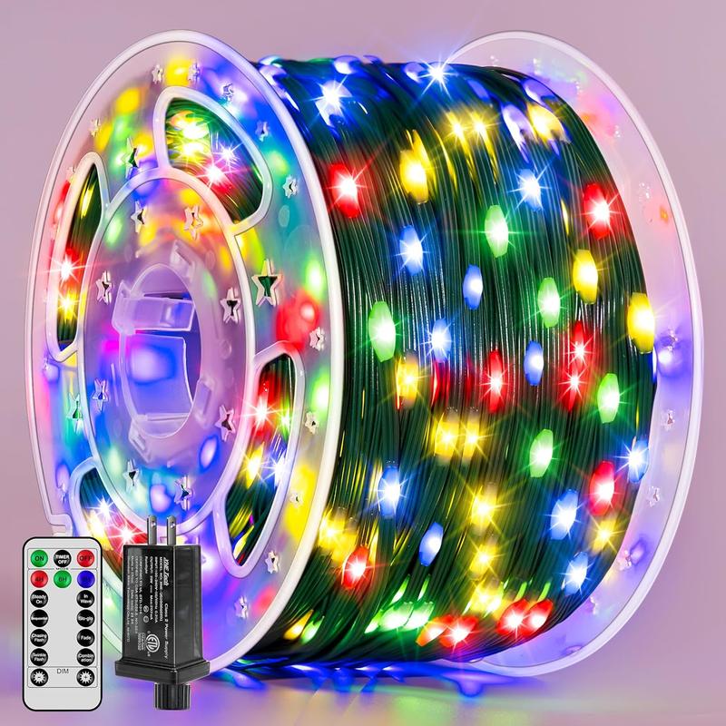 {8-10day}Christmas Lights 1200 LED 394 FT, Waterproof Outdoor String Lights with Remote and Timer, Christmas Tree Lights with 8 Modes Dimmable, Fairy Lights for Holiday Decor (Multicolor)