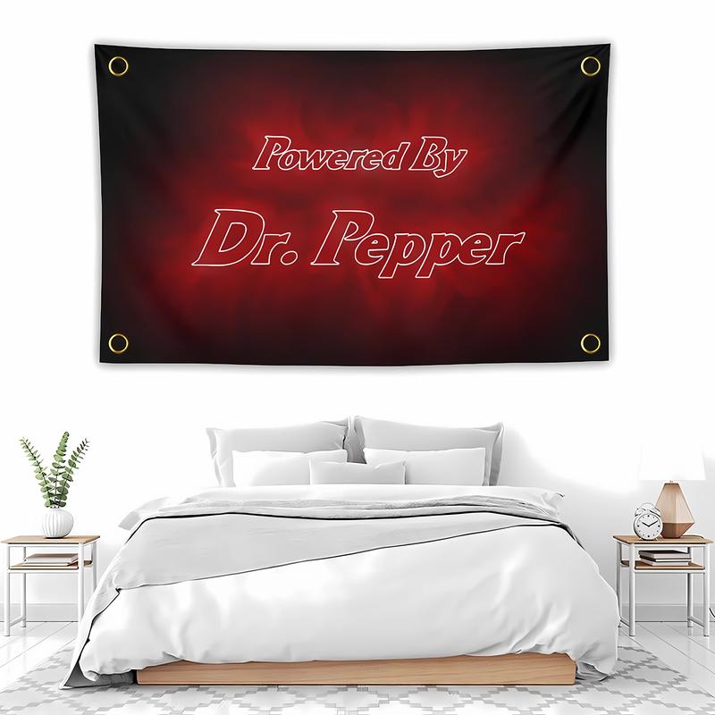 Powered by Dr. Pepper Tapestry 3x5 Feet Flag Banner for Bedroom Wall Hanging College Decor Indoor Outdoor Poster Decoration Print Gift Lightweight