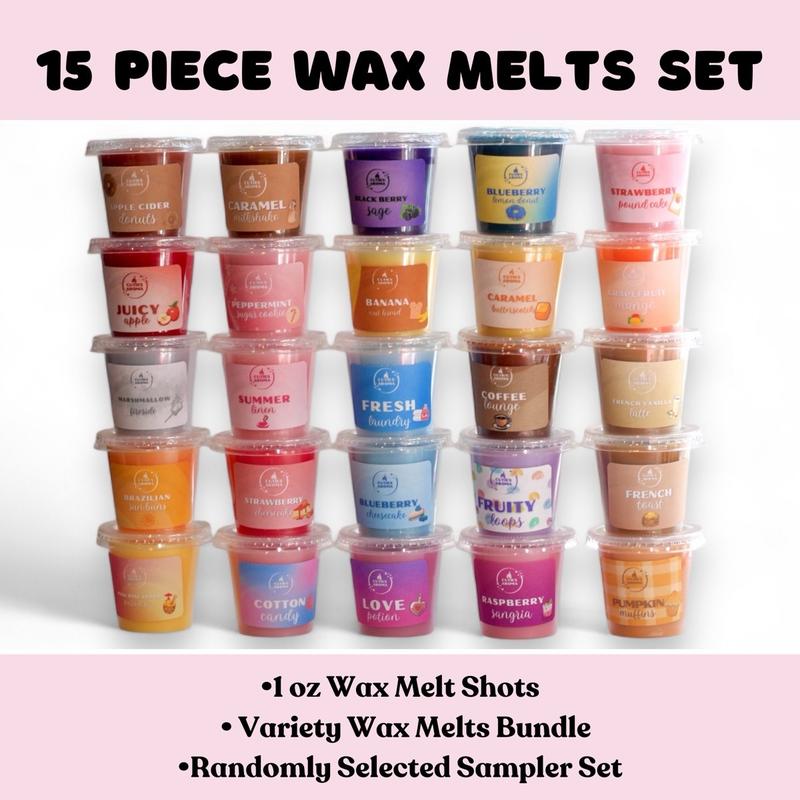 15 Piece Wax Melts Set, 1 oz Wax Melt Shots Bundle