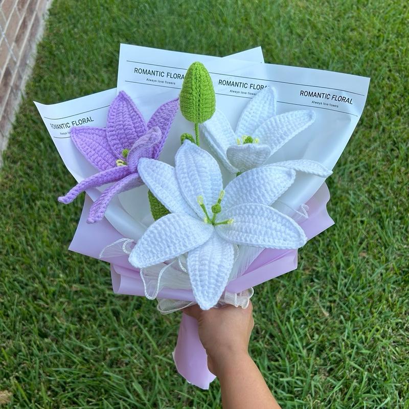 Crochet Lily Flowers Bouquets - Handmade Home Decor