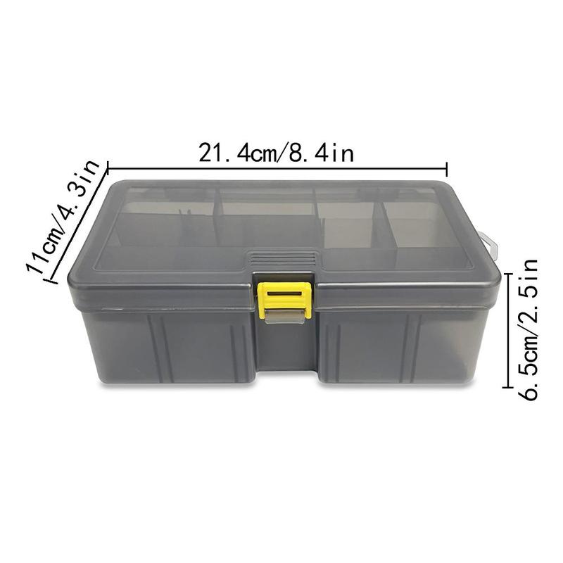 Double Layer Fishing Tackle Box, 1 Count Portable Fishing Tool Storage Box with Lid, Multifunctional Multi-gird Household Storage Box, FishingEquipment