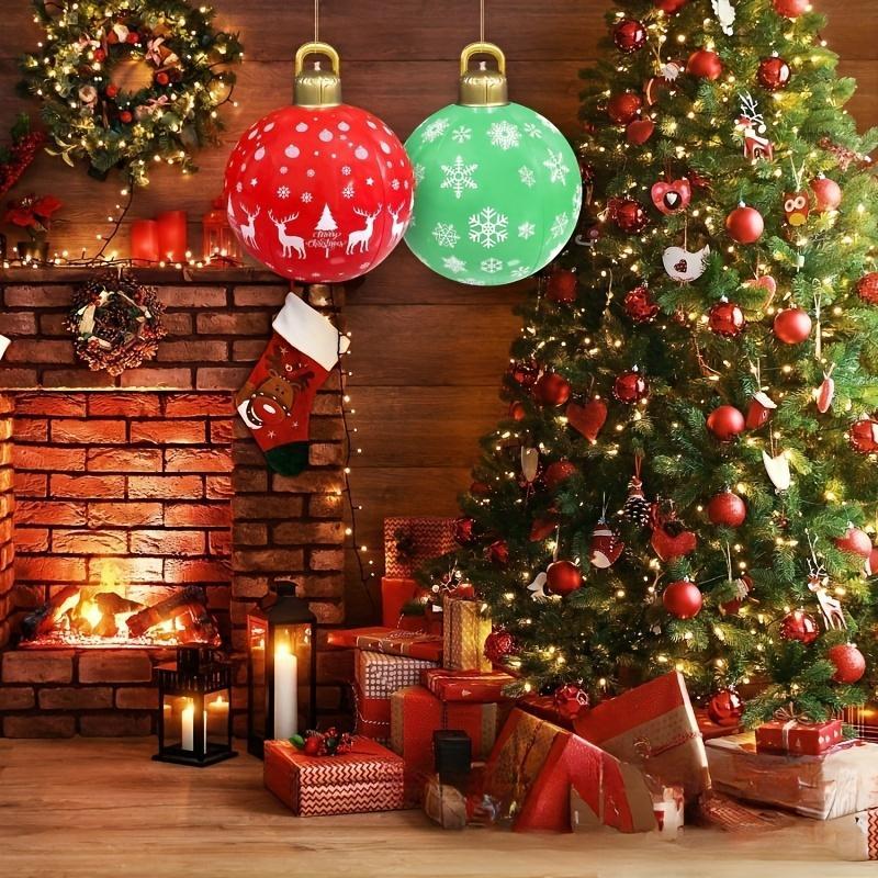 Inflatable Christmas Ball, 1 Count 24 Inch Large Outdoor Inflatable Christmas  Ornaments Decoration Ball, Holiday Decoration for Yard & Pool