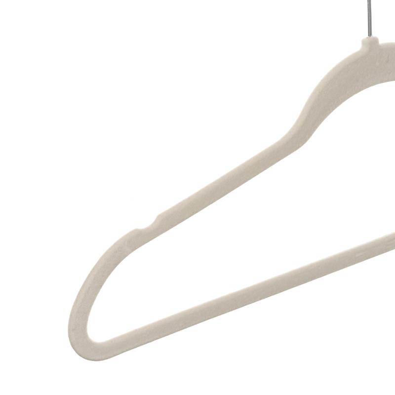 Better Homes & Gardens Non-Slip Velvet Adult Clothes Hangers, 100 Pack, Beige, Space Saving