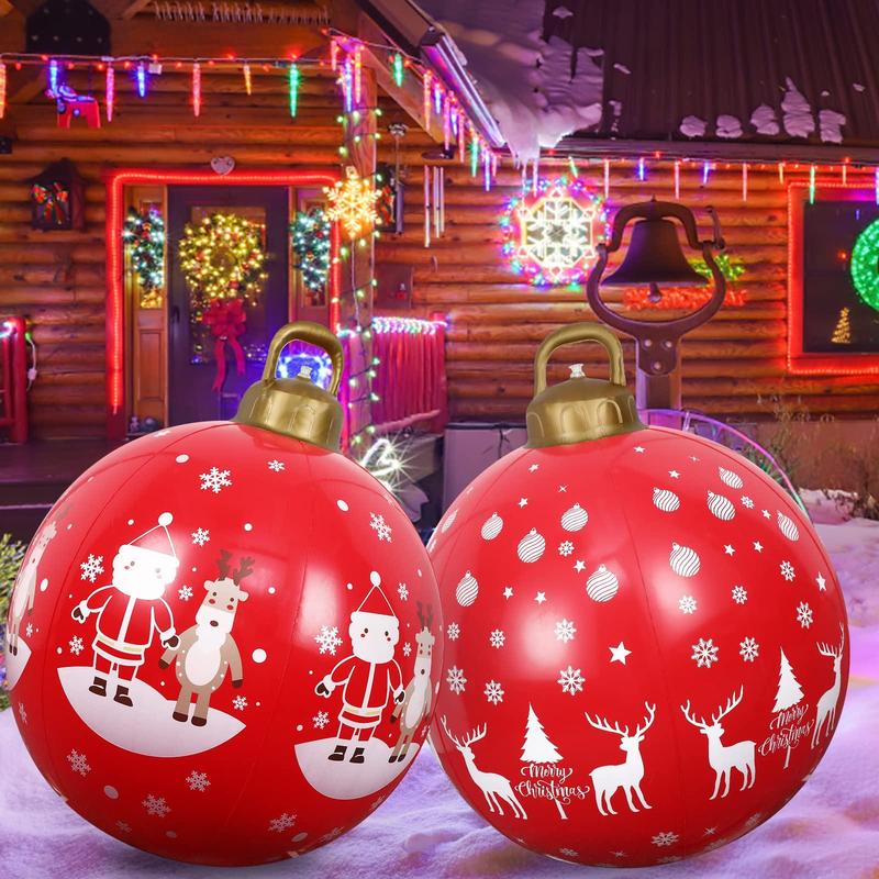 Inflatable Christmas Ball, 1 Count 24 Inch Large Outdoor Inflatable Christmas  Ornaments Decoration Ball, Holiday Decoration for Yard & Pool