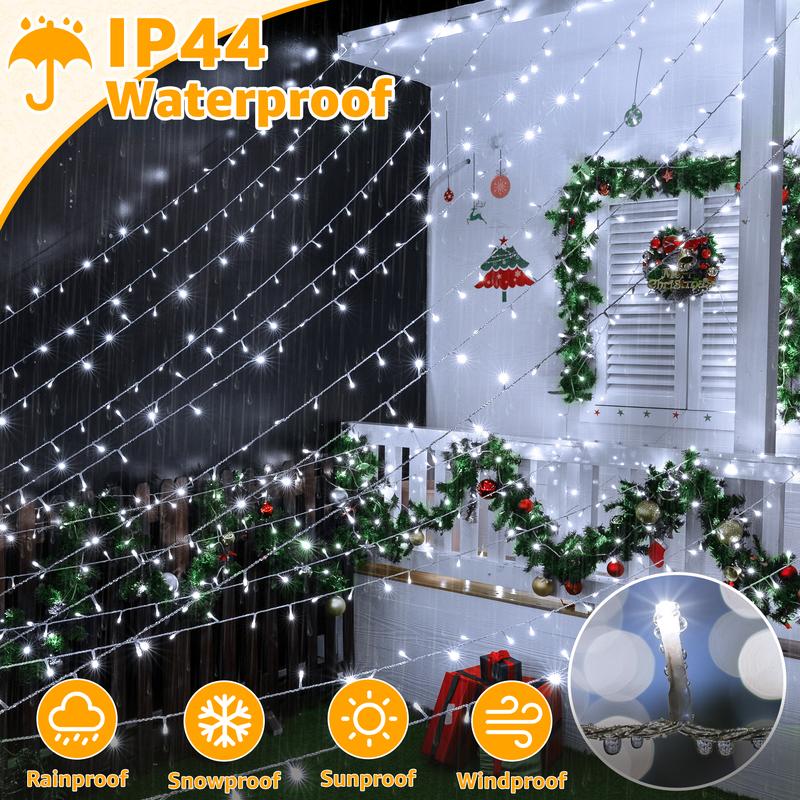 Ollny 262FT Christmas Lights, 800 LED Plug in Fairy Lights, 8 Modes Waterproof Outdoor String Lights with Remote for Christmas Tree Halloween Decorations