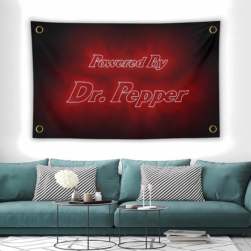 Powered by Dr. Pepper Tapestry 3x5 Feet Flag Banner for Bedroom Wall Hanging College Decor Indoor Outdoor Poster Decoration Print Gift Lightweight