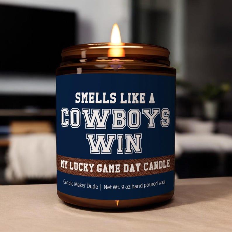 Smells Like a Cowboys Win, Cowboys Dallas Lucky Game Day Candle, Football Candle, Fans Gift, Game Day Decor, Sport Themed Candle