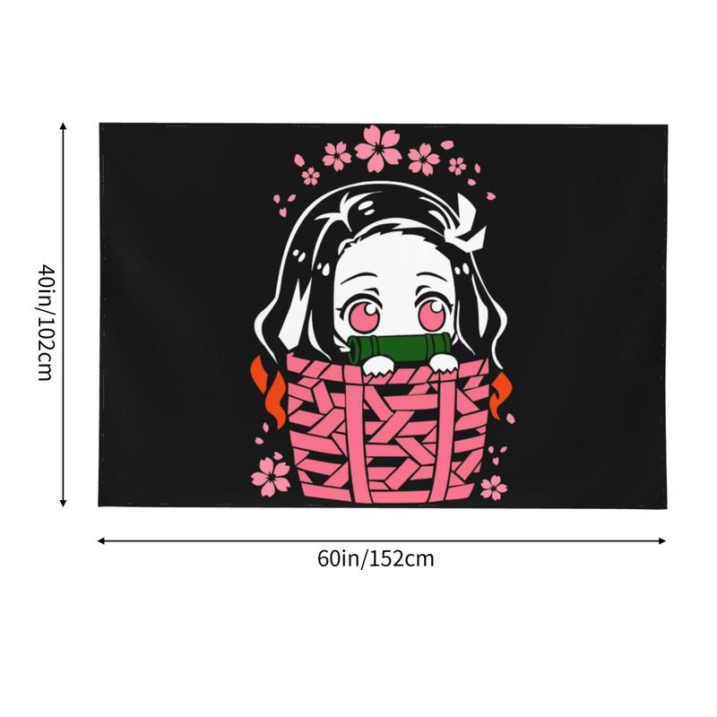 Demon Slayer Kamado Nezuko Tapestry Wall Hanging Home Decoration Wall Blanket Dormitory Living Room Bedroom Backdrop Poster