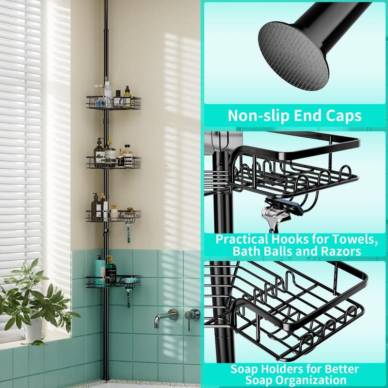 HapiRm Corner Shower Caddy Organizer , Rustproof & Waterproof Shower Organizer Corner with Soap Holder,Back To School Supplies. Racks