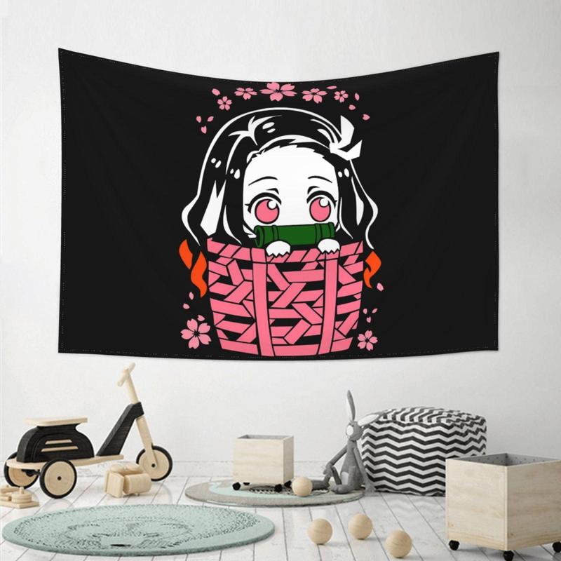 Demon Slayer Kamado Nezuko Tapestry Wall Hanging Home Decoration Wall Blanket Dormitory Living Room Bedroom Backdrop Poster