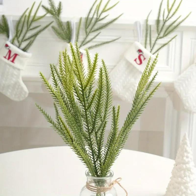 Artificial Pine Needles, 10pcs set Faux Pine Needles, Decorative Plants for Home Party & Christmas Tree, Home Decor Supplies