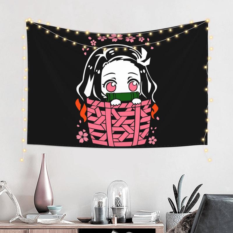 Demon Slayer Kamado Nezuko Tapestry Wall Hanging Home Decoration Wall Blanket Dormitory Living Room Bedroom Backdrop Poster