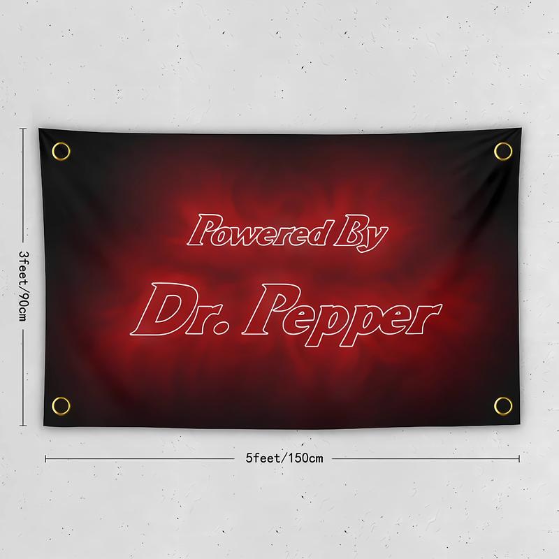 Powered by Dr. Pepper Tapestry 3x5 Feet Flag Banner for Bedroom Wall Hanging College Decor Indoor Outdoor Poster Decoration Print Gift Lightweight