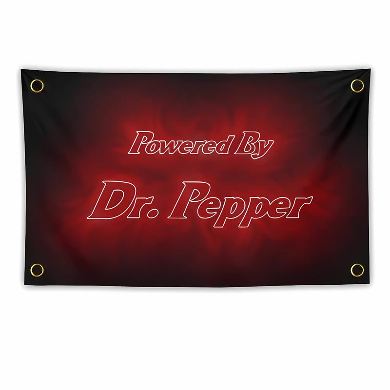 Powered by Dr. Pepper Tapestry 3x5 Feet Flag Banner for Bedroom Wall Hanging College Decor Indoor Outdoor Poster Decoration Print Gift Lightweight