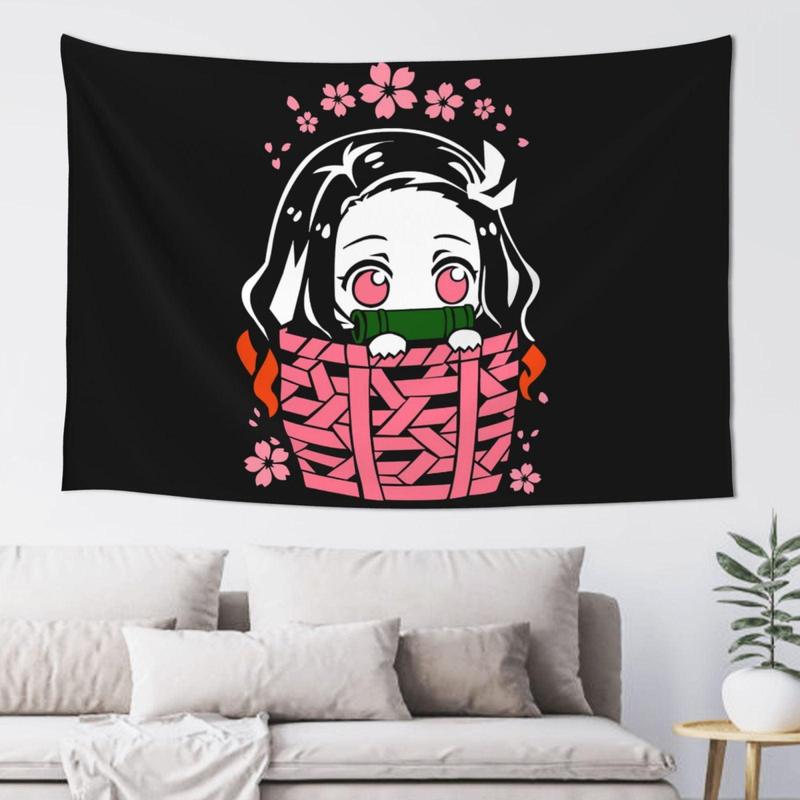 Demon Slayer Kamado Nezuko Tapestry Wall Hanging Home Decoration Wall Blanket Dormitory Living Room Bedroom Backdrop Poster