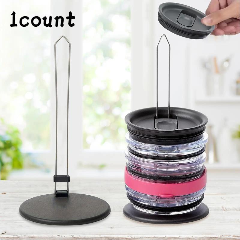 Kitchen Cup Lid Holder, 1 Count Space Saving Cup Lid Storage Rack, Household Kitchen Accessories, Home Organizer for Kitchen, Living Room, Bedroom