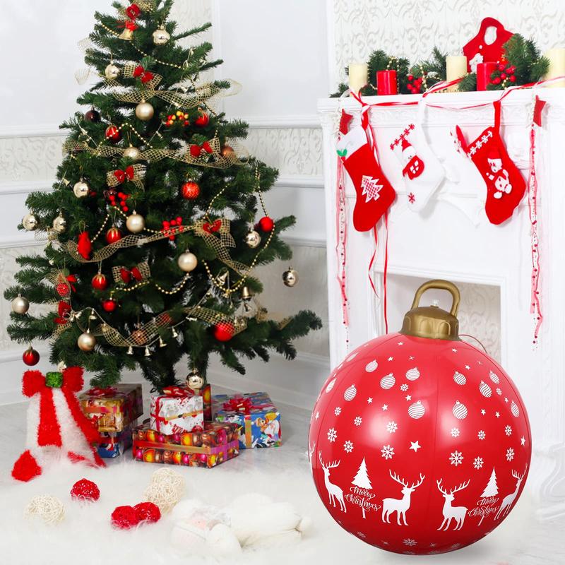 Inflatable Christmas Ball, 1 Count 24 Inch Large Outdoor Inflatable Christmas  Ornaments Decoration Ball, Holiday Decoration for Yard & Pool