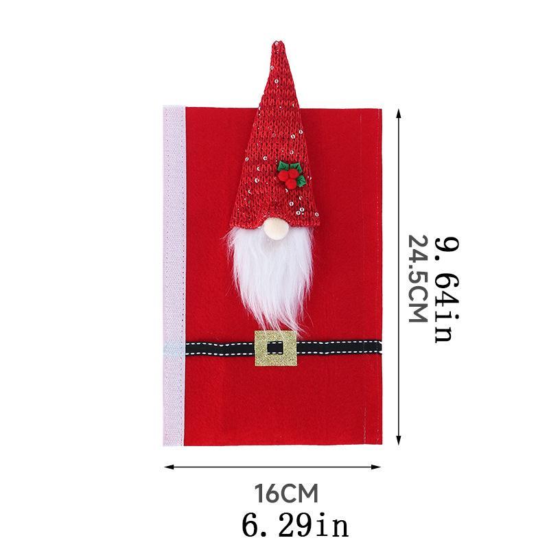 Christmas Gnome Design Refrigerator Handle Cover, 2 Counts set Cute Santa Claus Design Refrigerator Door Handle Cover, Home Decor for Kitchen Party Festival