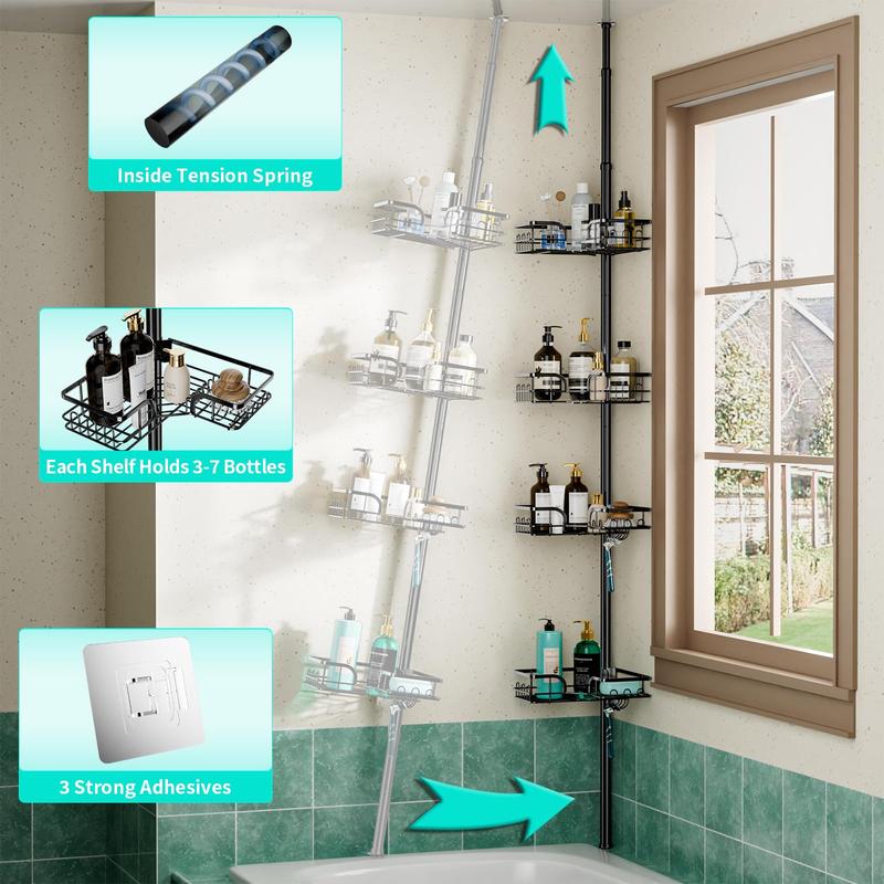 HapiRm Corner Shower Caddy Organizer , Rustproof & Waterproof Shower Organizer Corner with Soap Holder,Back To School Supplies. Racks