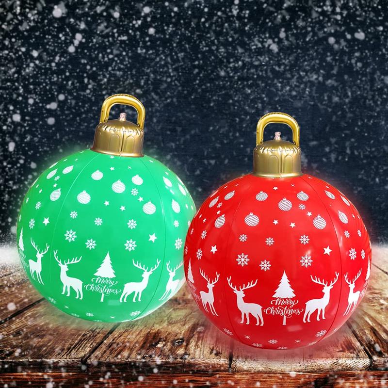 Inflatable Christmas Ball, 1 Count 24 Inch Large Outdoor Inflatable Christmas  Ornaments Decoration Ball, Holiday Decoration for Yard & Pool