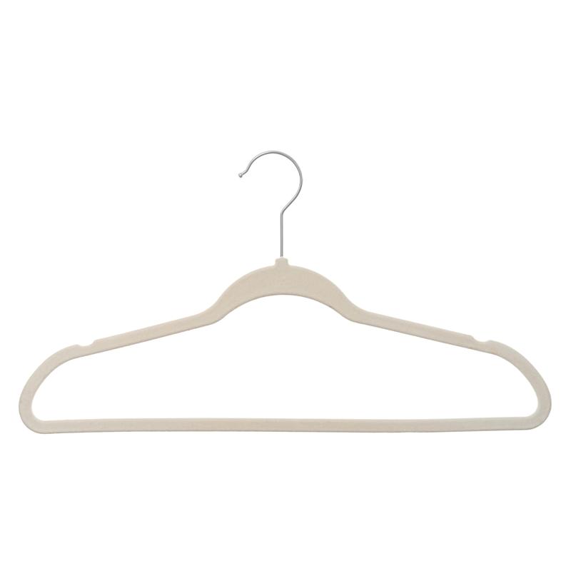 Better Homes & Gardens Non-Slip Velvet Adult Clothes Hangers, 100 Pack, Beige, Space Saving