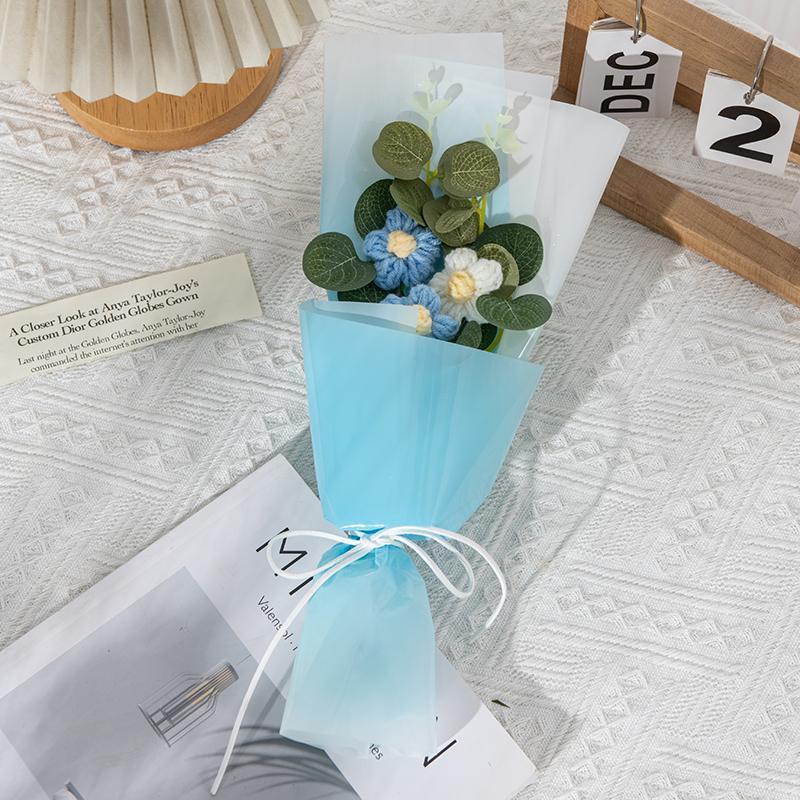 Artificial Flower Bouquet with Gift Bag, Faux Flower Bouquet, Decoration Supplies for Home Living Room Bedroom Dining Room Wedding Party