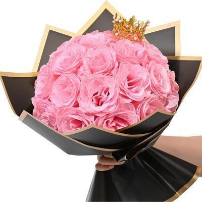 Christmas Glitter Roses Everlasting Shiny Artificial Rose Bouquet, Anniversary, Engagement, Wedding,Gifts for Women Decor Decorative Fruit Plants